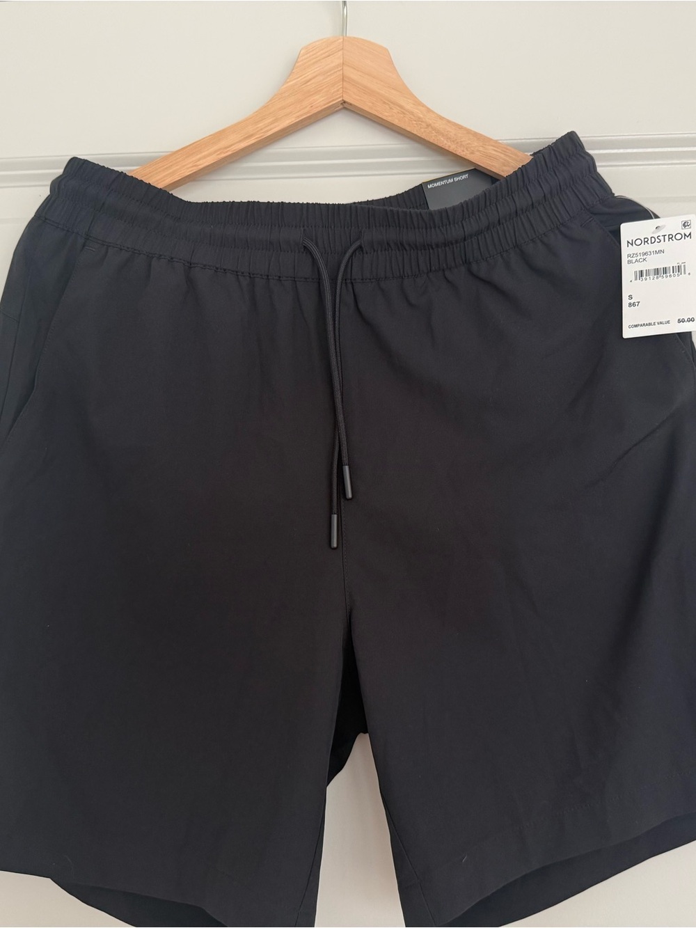 Nordstrom Black Elastic Waist Drawstring Shorts
